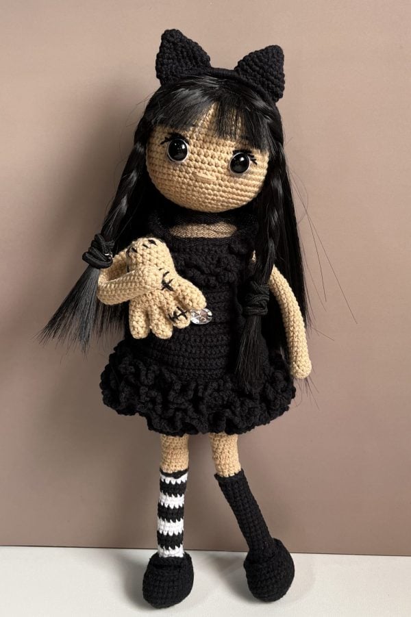 Wednesday Addams Crochet Doll