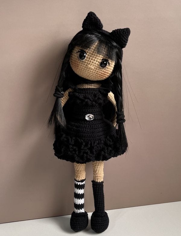 Wednesday Addams Crochet Doll