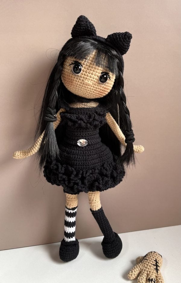 Wednesday Addams Crochet Doll