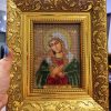 Satin Silk and Czech Beads Embroidered Icon