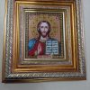 Satin Silk and Czech Beads Embroidered Icon