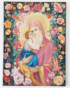 Painting Mother Mary oil on canvas