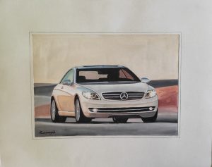 Car picture watercolor on paper (C01)