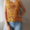 Handmade knitted cotton Irish lace summer blouse