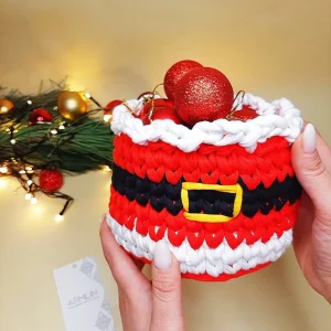 Handmade basket santa