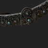 Luxury Silver Belt "Vane" with Natural Leather Combination