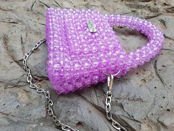 Purple beads bag