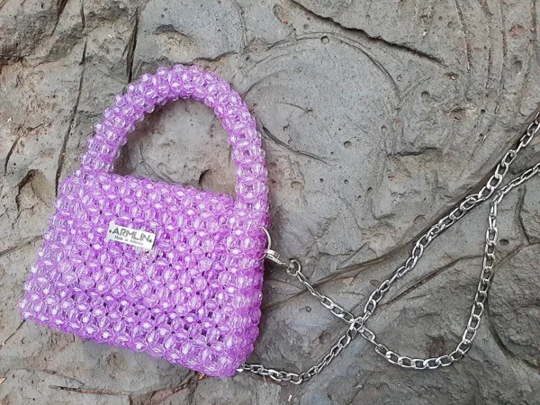 Purple beads bag