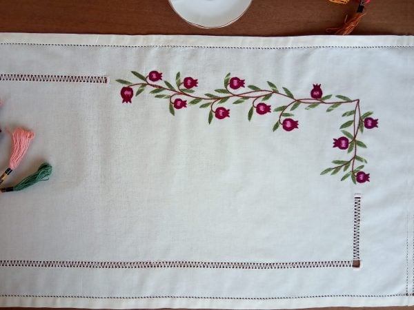 Pomegranate Embroidered Tablecloth