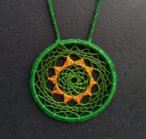 Mandala necklace green