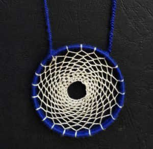 Necklace dreamcatcher Blue White
