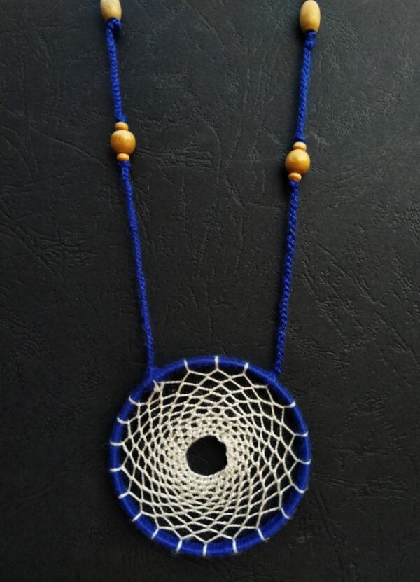 Dreamcatcher Necklace-Blue/White