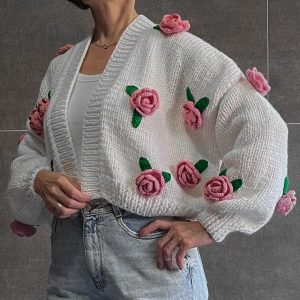 Cardigan with ROSES