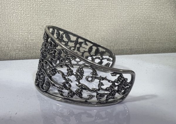 Alphabet Silver Bangle Bracelet