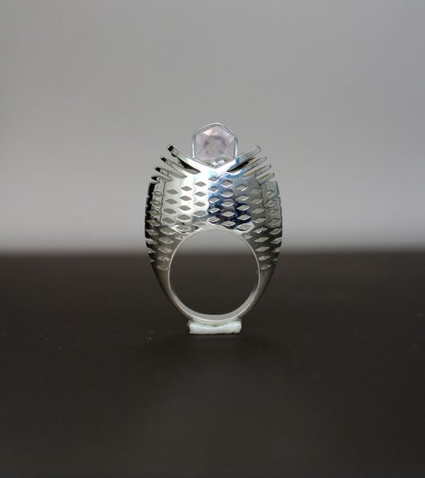 Natural Quartz Silver Ring