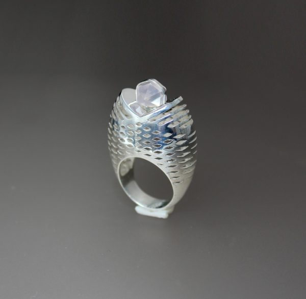 Natural Quartz Silver Ring