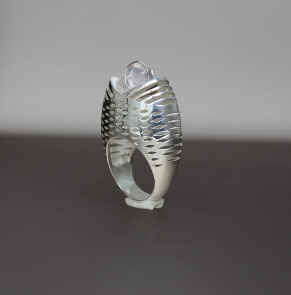 Natural Quartz Silver Ring