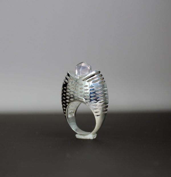 Natural Quartz Silver Ring