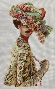Cross-Stitch Picture ”Girl in a hat”