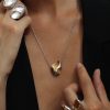 Ergonomic Shape Gold Plated Silver Pendant