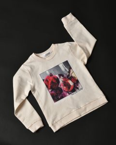 Kid’s sweatshirt with silk print “POMEGRANATE “