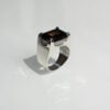 Modern Silver Ring with Natural Smoky Quartz