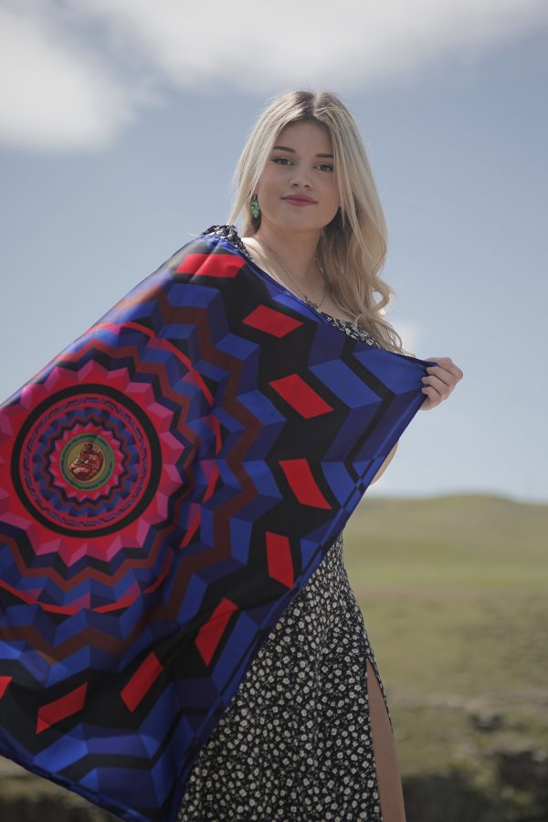 Silk Scarf with Ancient Armenian Manuscript Symbols