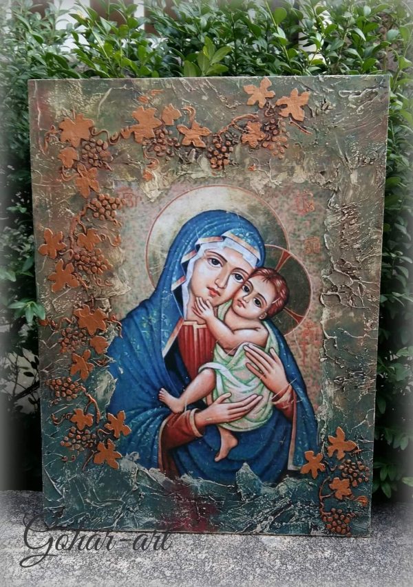 "Mary and Baby Jesus"-Painting on Wood