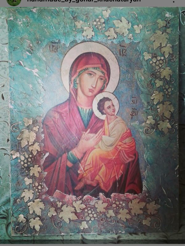 Painting on Wood - Mary and baby Jesus