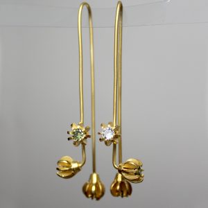 Gold Plated Dangle Earrings “Fiore”