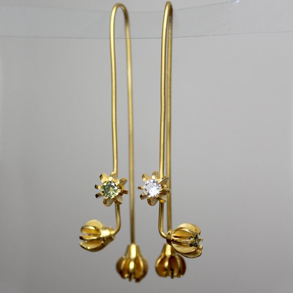 Gold Plated Dangle Earrings "Fiore"