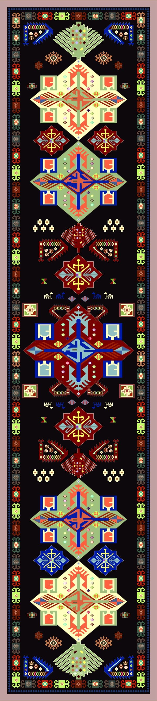 ”AA089” Armenian silk scarf - SL032