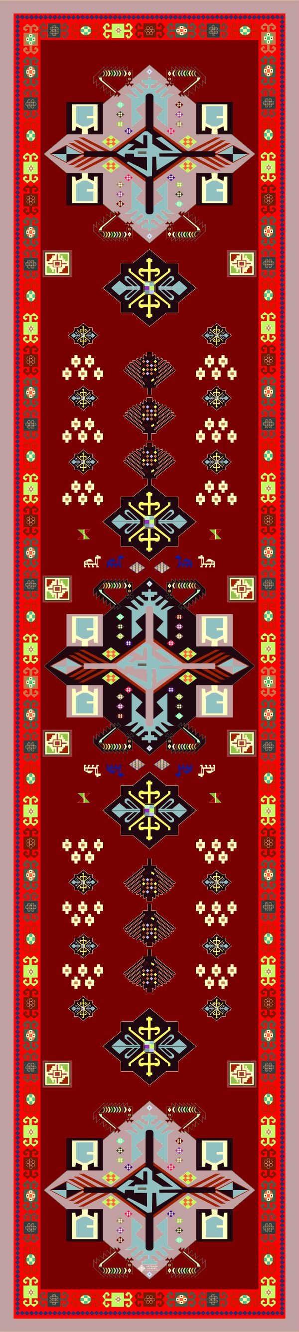 ”AA091” Armenian silk scarf - SL034