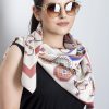 Creme Silk Scarf With Armenian Ornaments By Artsakh Carpet
