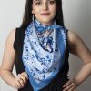 Blue Silk Scarf With Old Armenian Patterns By Artsakh Carpet