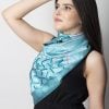 Blue Silk Scarf with Traditional Armenian Patterns