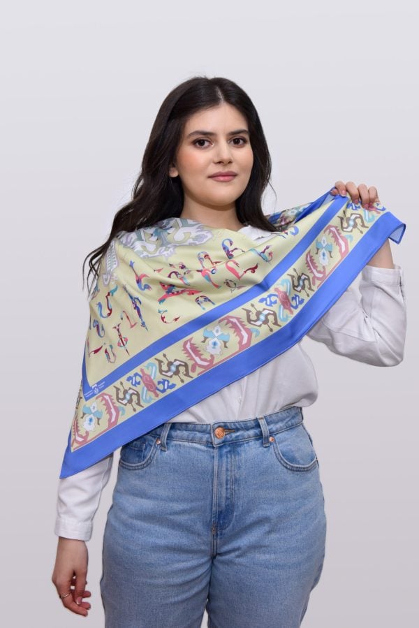 Armenian Mustard Silk Scarf