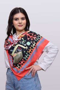 Colorful Silk Scarf With Armenian Traditional Patterns By Artsakh Carpet
