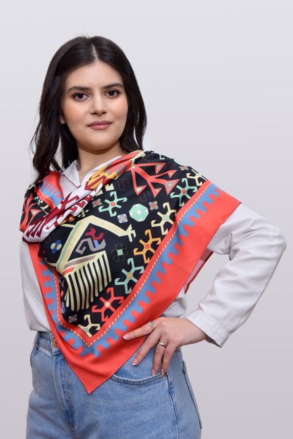 Colorful Traditional Pattern Silk Scarf