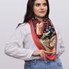 Red Silk Scarf with Armenian Pattern