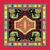 Red Silk Scarf With Armenian Decorative Pattern By Artsakh Carpet