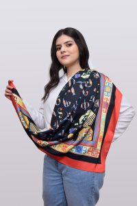 Colorful Silk Scarf With Armenian Decorative Pattern By Artsakh Carpet