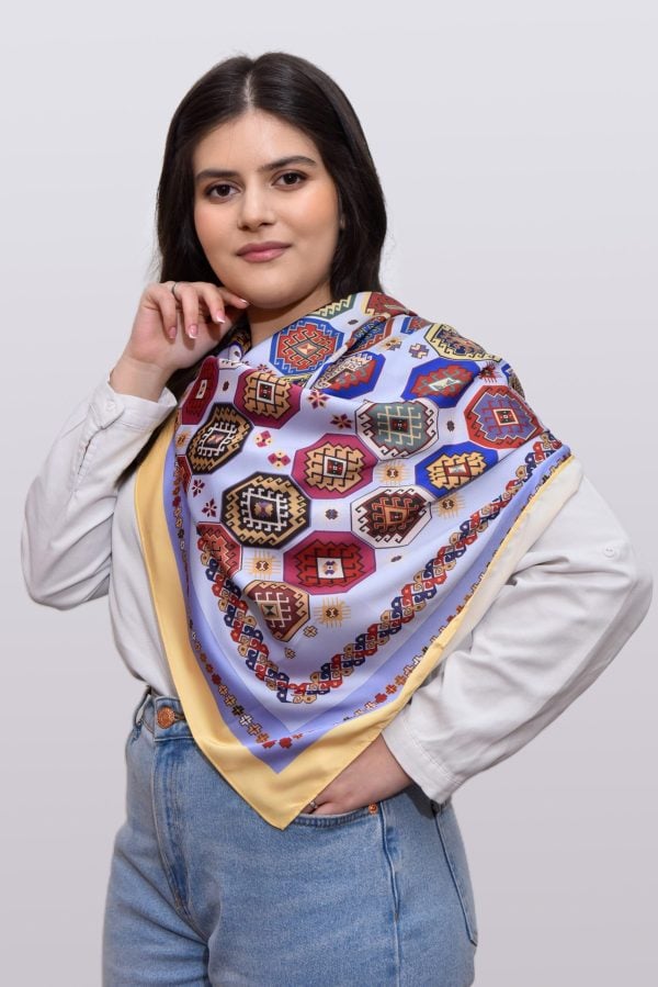 Armenian Colorful Silk Scarf By Artsakh Carpet