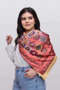 Colorful Silk Scarf With Armenian Ornaments By Artsakh Carpet