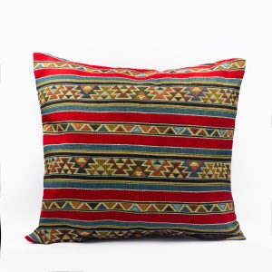 Sha Red And Blue Striped Cushion Cover
