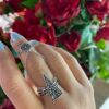 Armenian Alphabet Chain Silver Ring "Triangle"