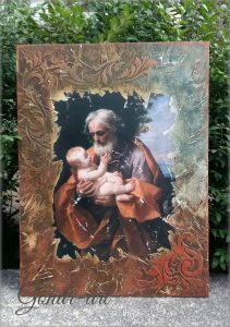 Painting on Wood – Abraham and Isaak