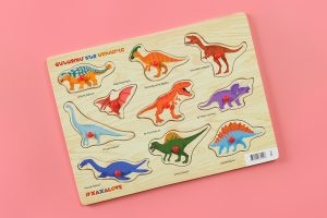 Xaxalove Learning the World – Dinosaurs, Cognitive Board Game – Develop Skills and Spark Creativity in Armenian