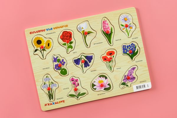 Xaxalove Learning the World - Flowers, Cognitive Board Game - Develop Skills and Spark Creativity in Armenian