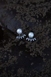 Pearl adjustable silver earrings – Lusin